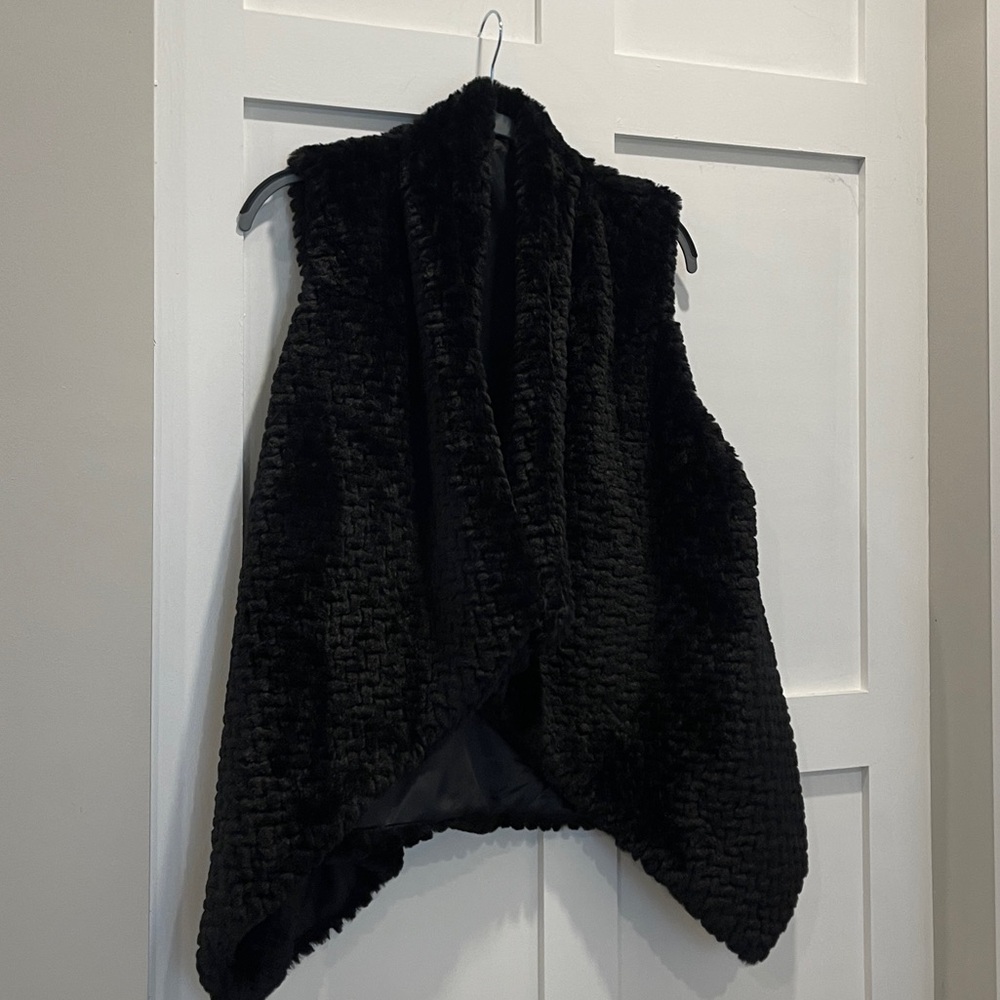 Black Faux Fur Vest